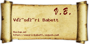 Vásári Babett névjegykártya